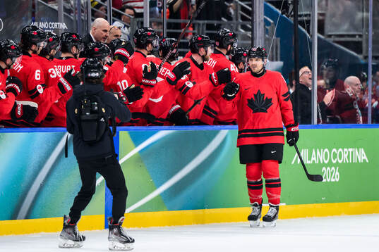 Sam Reinhart of Canada celebrates