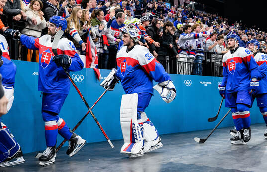Peter Ceresnak and goaltender Stanislav Skorvanek of