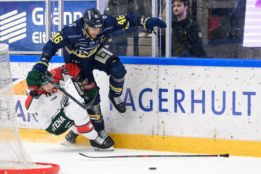 Frölundas Tom Nilsson och HV71s Joona Luoto