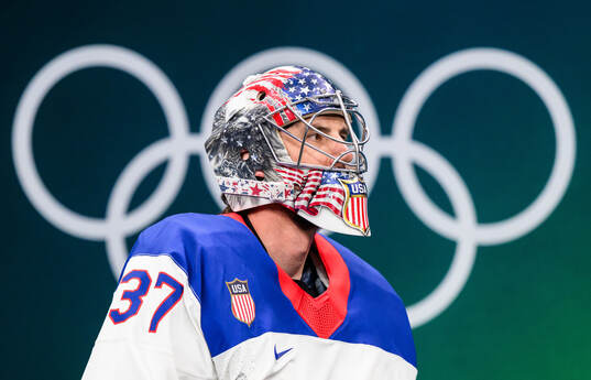 Goaltender Connor Hellebuyck of USA