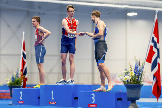 Michael Sebastian Setsaas at the medal ceremony