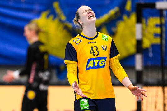 Emma Olsson of Sweden looks dejected