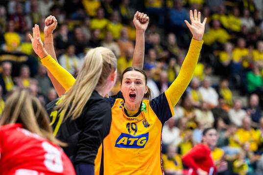 Olivia Löfqvist of Sweden celebrates