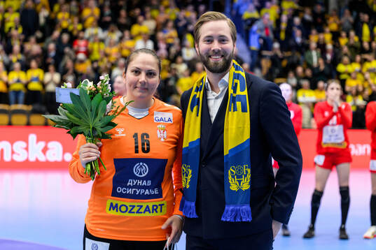 Goalkeeper Jovana Risovic of Serbia