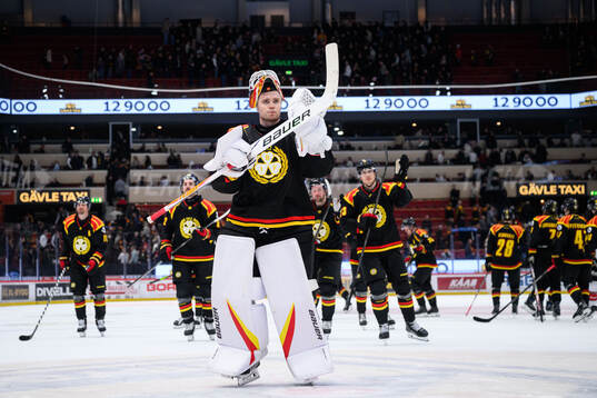 Brynäs målvakt Erik Källgren deppar