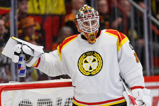 Brynäs målvakt Erik Källgren deppar