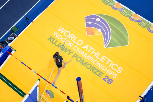 General view of the pole vault mat at Kujawsko-Pomorska