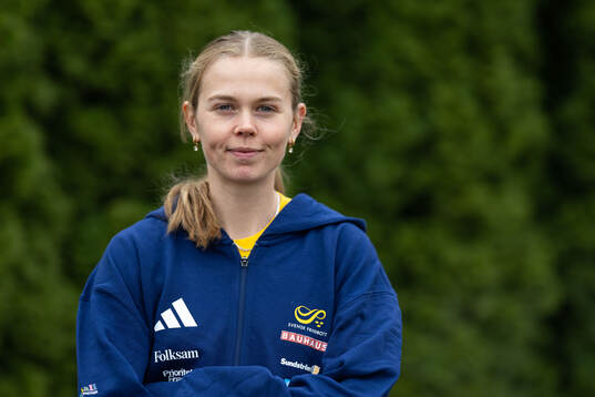Vera Sjöberg of the Swedish national athletics team poses