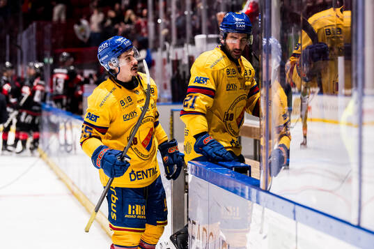 Djurgårdens Charles Hudon och Joseph Laleggia deppar
