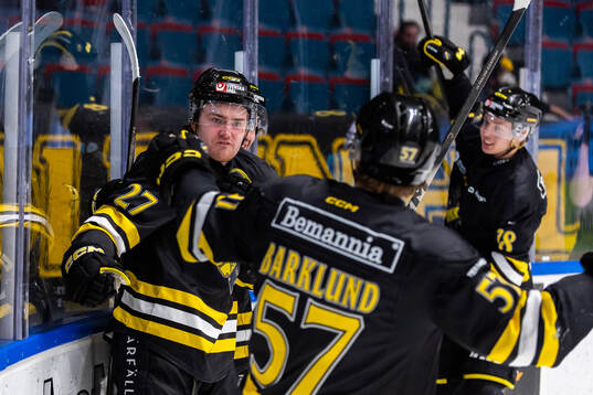 AIKs Christoffer Björk jublar med lagkamrater