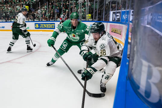 Rögles Mattias Göransson och Färjestads Marian Studenic