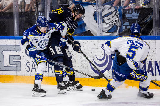 Leksands Arvid Eljas och HV71s Malte Gustafsson