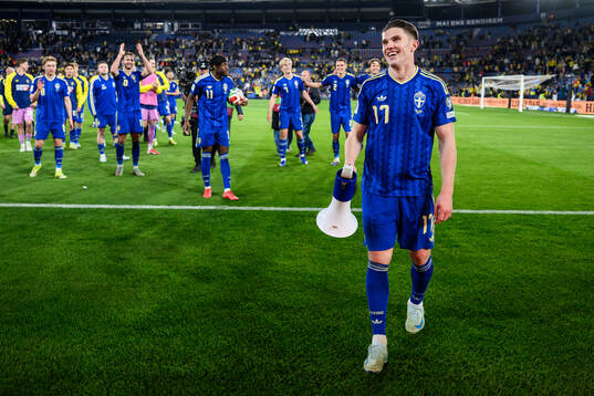 Viktor Gyökeres of Sweden celebrates