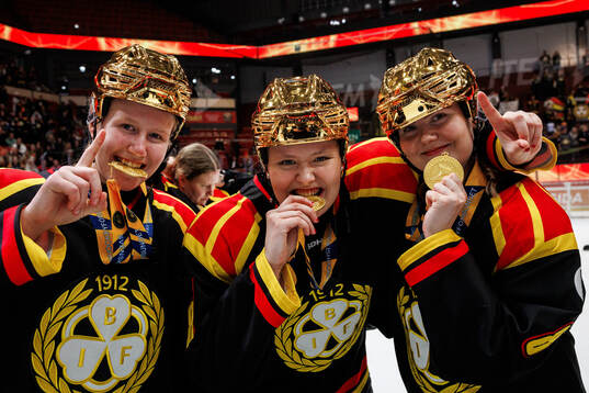 Brynäs spelare jublar