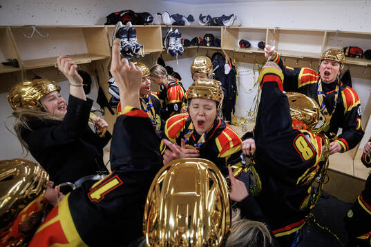 Brynäs spelare jublar