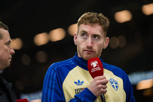 Dejan Kulusevski of Sweden is being interviewed