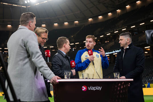 Dejan Kulusevski of Sweden is being interviewed in the
