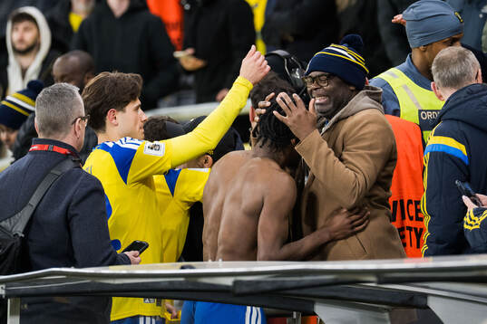 Anthony Elanga of Sweden celebrates
