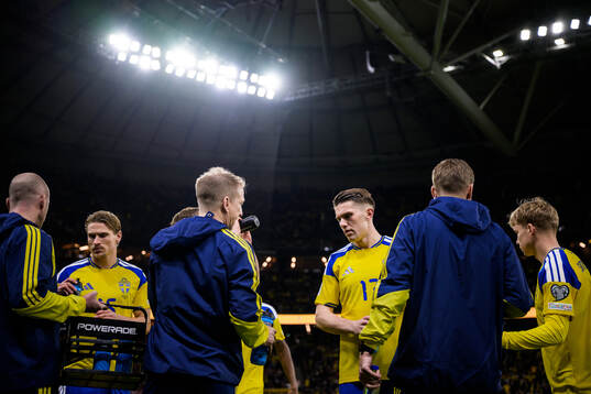 Carl Starfelt, Viktor Gyökeres and Daniel Svensson of