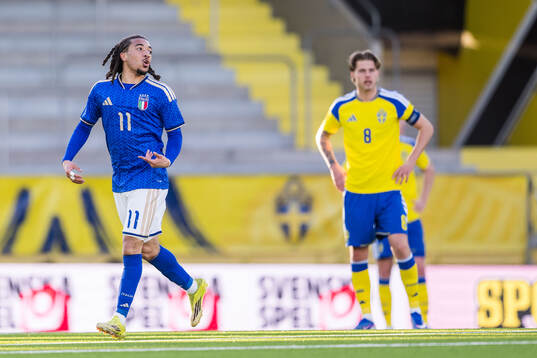 Luca Koleosho of Italy celebrates