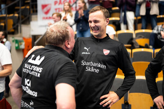 Lugis tränare Ola Månsson och sportchef Robert Månsson