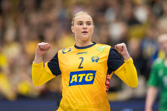 Clara Lerby of Sweden celebrates