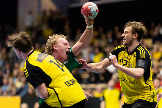 Sävehofs Tobias Trommler och David Sandberg stoppar