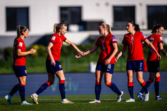 Ada Hegerberg of Norway celebrates
