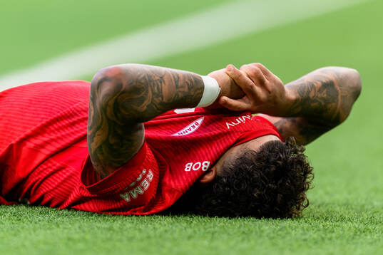 Noah Holm of Brann looks dejected