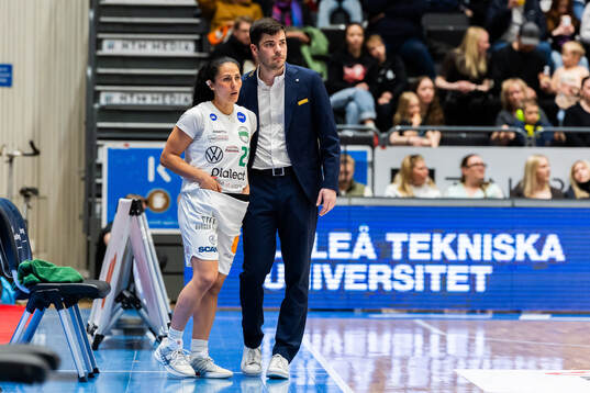 Södertäljes tränare Gerard Cunilleras och Patricia Elias