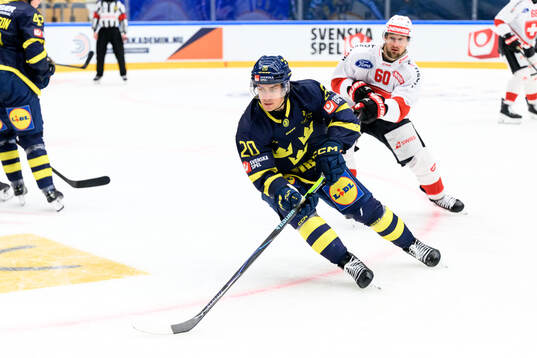 André Petersson of Sweden and Tristan Scherwey of
