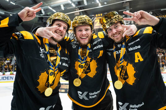 Skellefteås Jonathan Pudas, Rickard Hugg och Pär Lindholm