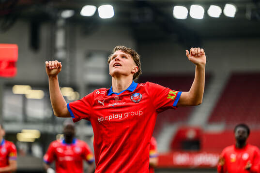 Helsingborgs Lucas Landgren Persson jublar