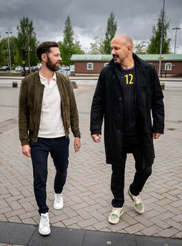 Kristianstads tränare Anders Hallberg och HK Malmös