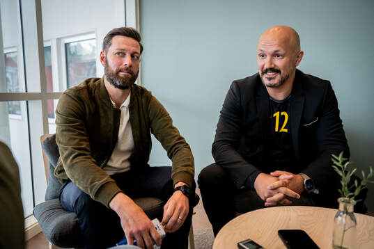 Kristianstads tränare Anders Hallberg och HK Malmös
