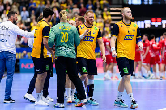 Goalkeeper Mikael Appelgren, Jim Gottfridsson and Felix
