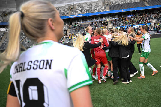 Hammarbys spelare jublar