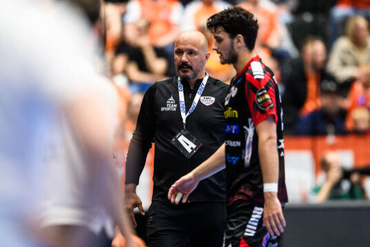 HK Malmös tränare Zoran Roganovic och Nikola Roganovic