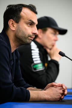 Sirius tränare Andreas Engelmark och GAIS tränare Fredrik