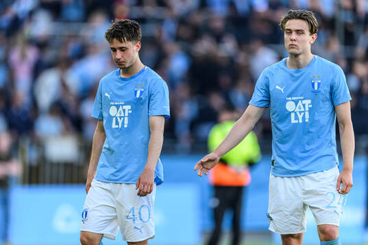 Malmö FFs Kenan Busuladzic och Oscar Sjöstrand deppar