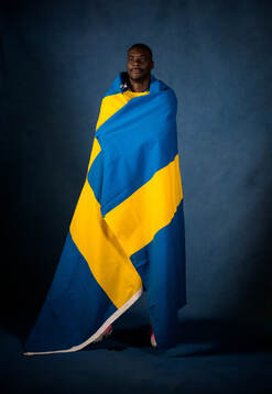 Ken Sema of the Swedish national football team poses with a