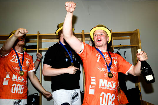 IFK Kristianstads Axel Månsson jublar