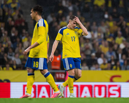 Viktor Gyökeres of Sweden looks dejected
