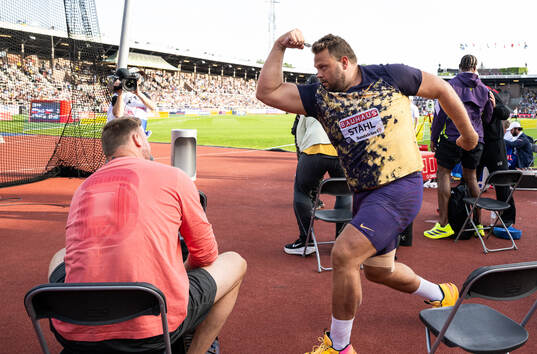 Daniel Ståhl of Sweden celebrates
