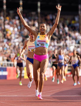 Audrey Werro of Switzerland celebrates