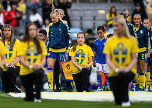 Stina Blackstenius of Sweden enters the pitch
