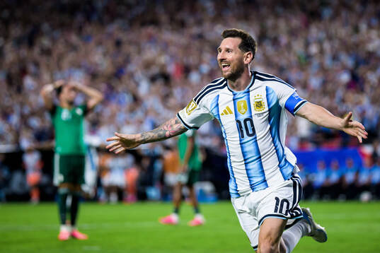 Lionel Messi of Argentina celebrates