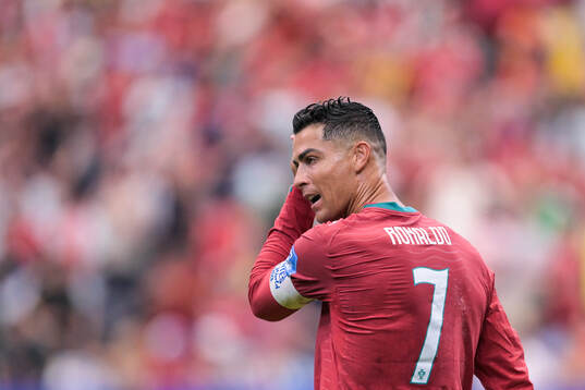 Cristiano Ronaldo of Portugal looks dejected
