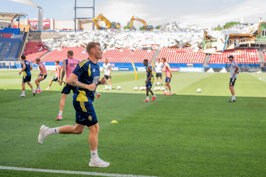 Eric Smith of the Swedish national football team at a