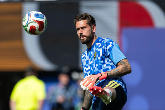 Goalkeeper Kristoffer Nordfeldt of Sweden